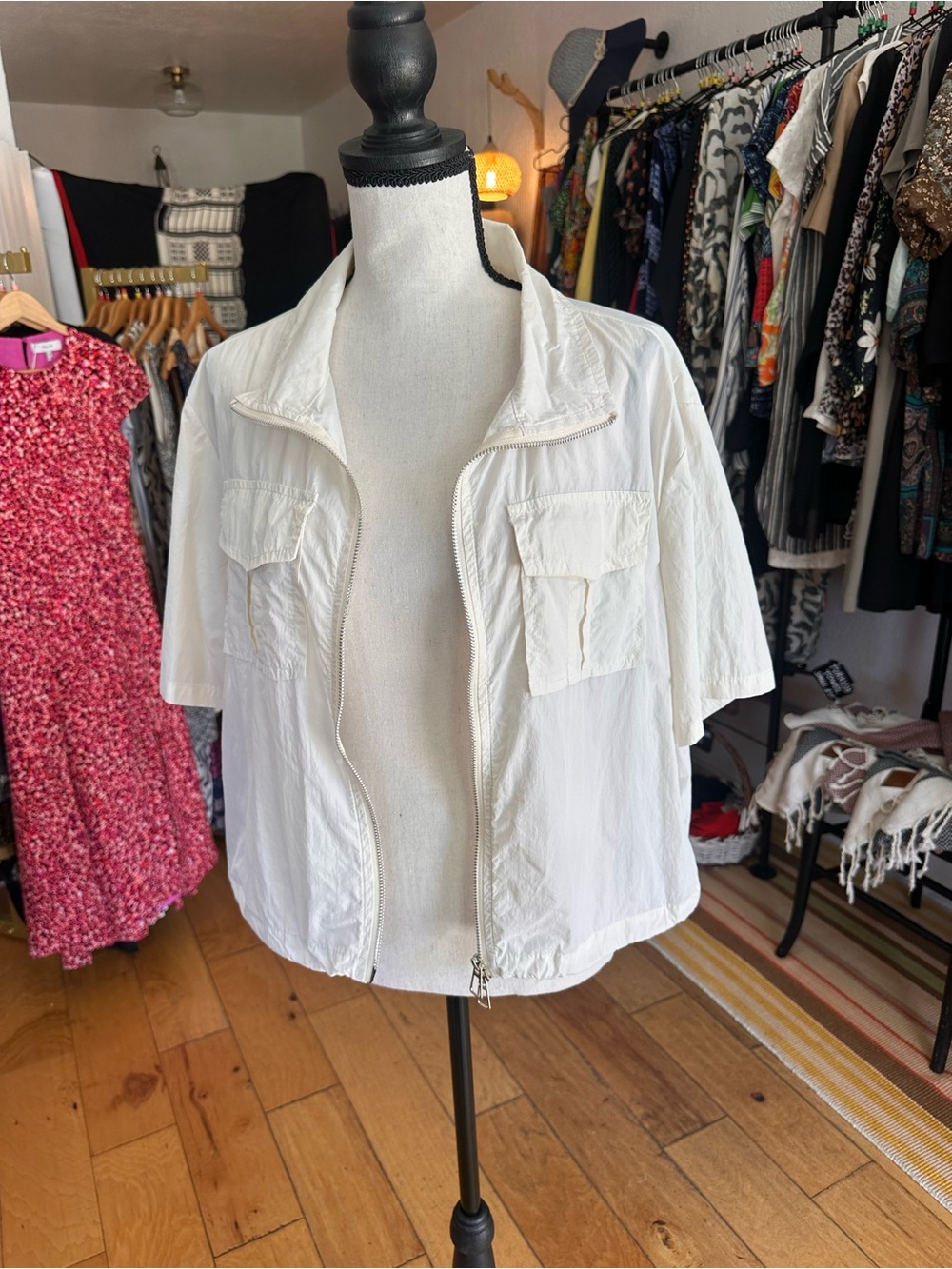 Zip-Front Utility Shirt Jacket